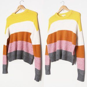 Madewell Crofton Oversized Striped Pullover Sweater XS Coziest Yarn Wool Alpaca